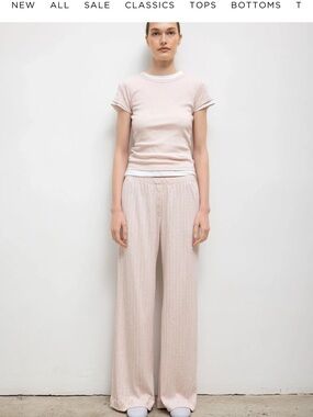 LESET pointelle boxer pants in petal melange